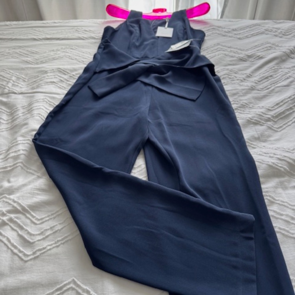 Harlyn Nordstrom 1 Piece V-Neck Sleveless Jumpsuit - NEW - Blue - Size L